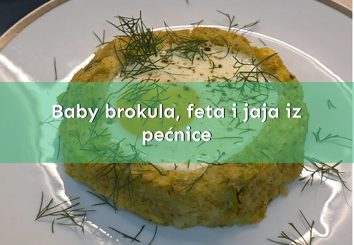 Baby brokula, feta i jaja iz pečnice