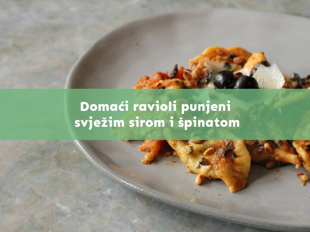 Domaći ravioli punjeni svježim sirom i špinatom