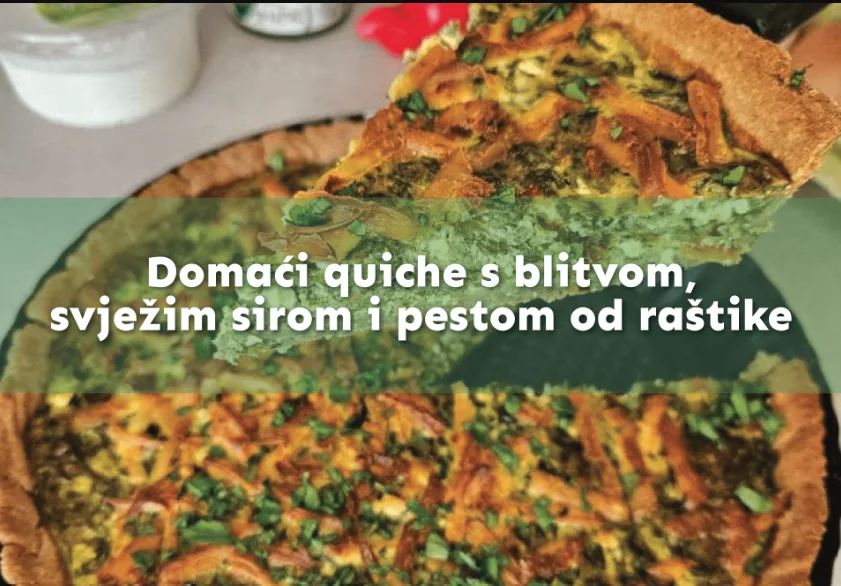 Domaći quiche s blitvom, svježim sirom i pestom od raštike 