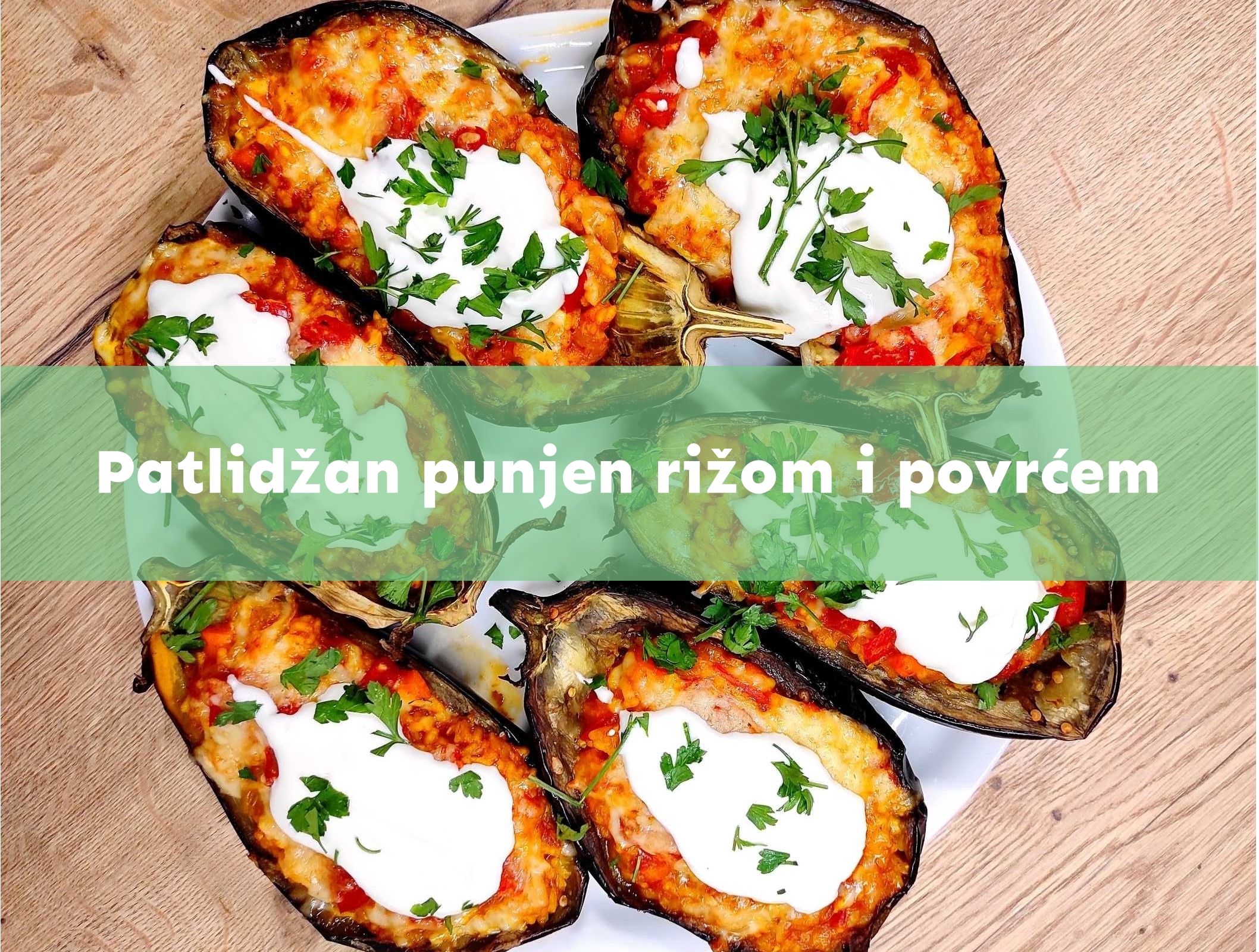 Patlidžan punjen rižom i povrćem