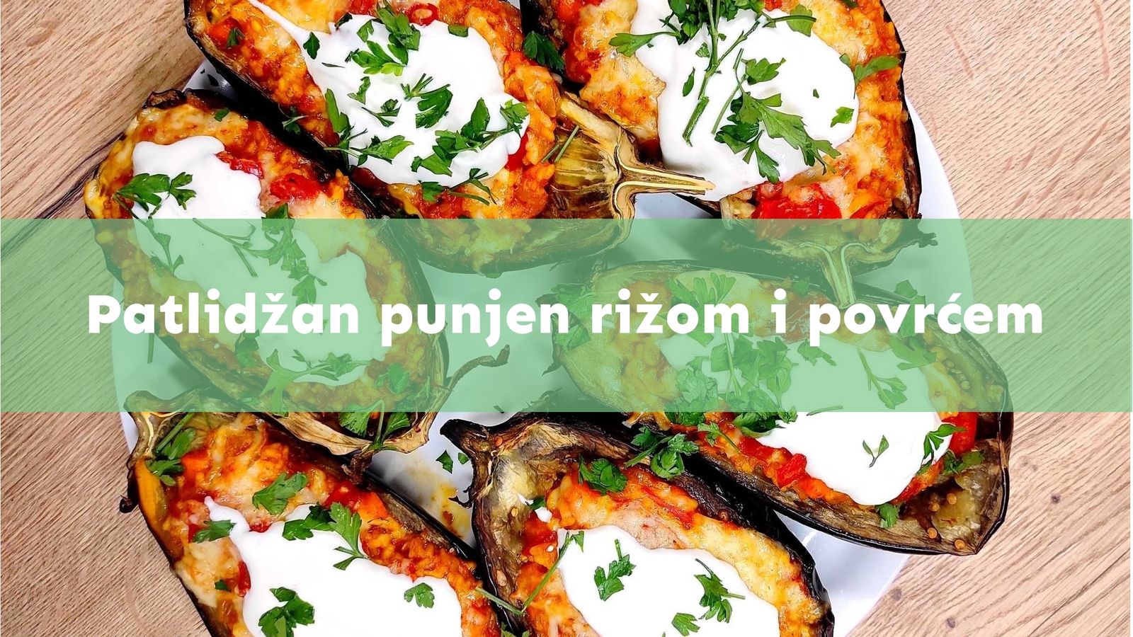 Patlidžan punjen rižom i povrćem