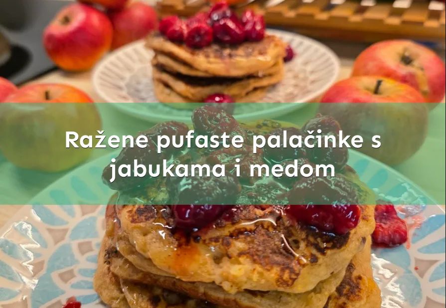 Ražene pufaste palačinke s jabukama i medom