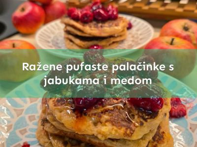 Ražene pufaste palačinke s jabukama i medom